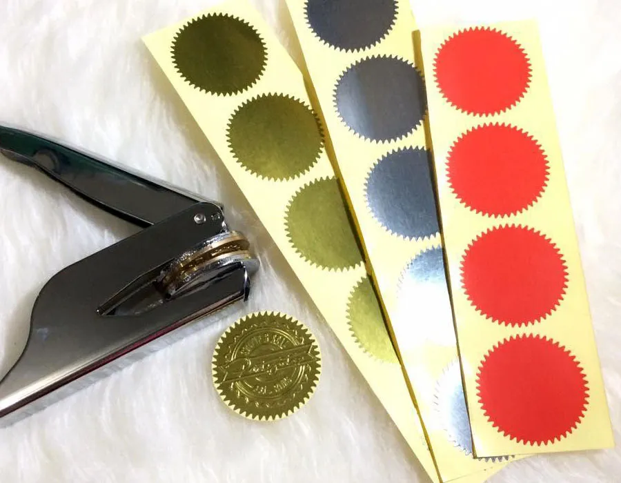 embossing seal stickers printing dubai